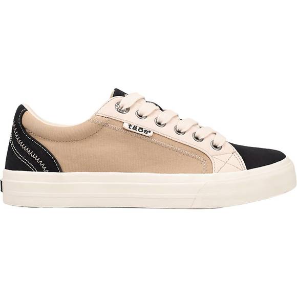 NEW TAOS women's plim soul canvas sneakers in black/tan multi - Picture 1 of 8